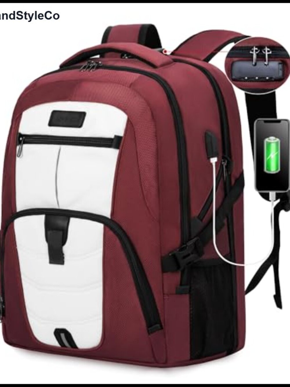 Rolling Laptop Backpack with Wheels, 17.3 Inch Water Resistant Travel Bag